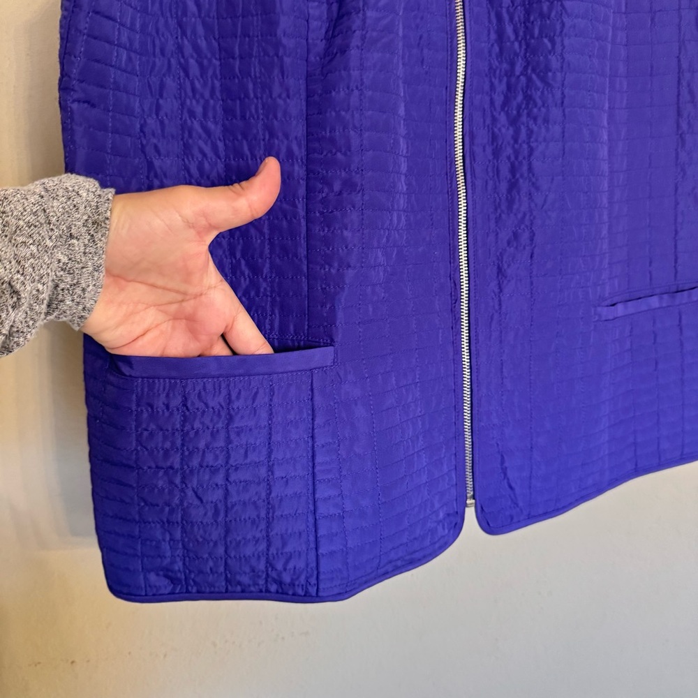 Chicos Quilted Vest Size 3 XL 16 Purple Full Zip w/ Pockets Lightweight LIKE NEW - Picture 7 of 16